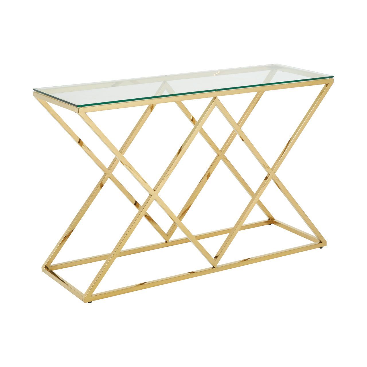 Allure Gold Finish Console Table - Elegant Entryway & Living Room Furniture for Home Decor | Perfect for Hallway, Foyer & Bedroom