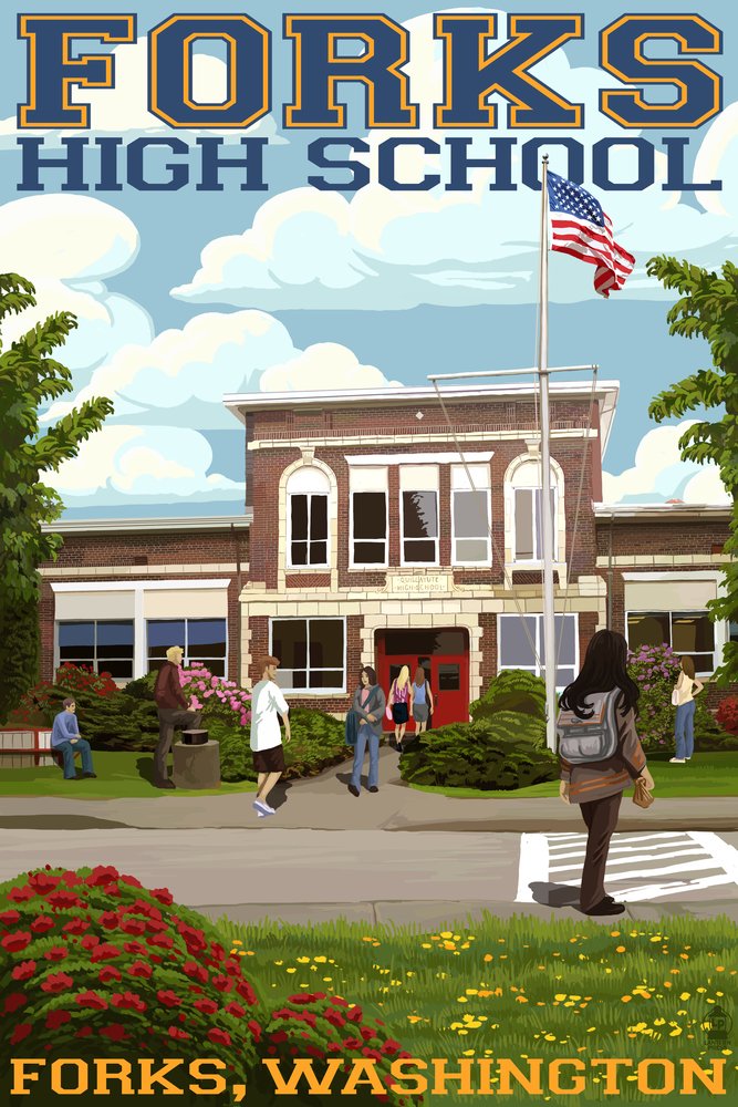 Fork High School Washington - 24x36 Gallery Quality Metal Wall Art, Aluminum Decor for Home, Office & School Spirit Display
