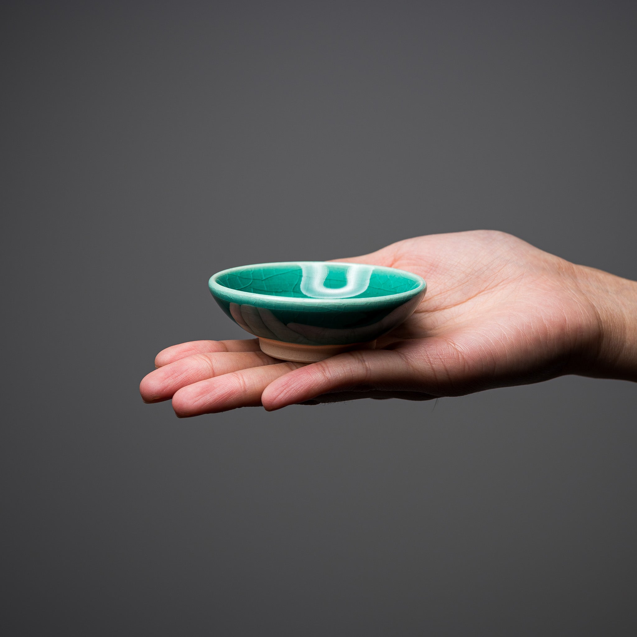 NINSHU Small Ceramic Dish - Emerald Green Japanese Style Appetizer Plate for Sushi, Soy Sauce, and Condiments | Perfect for Home Dining, Restaurants, and Gift Giving