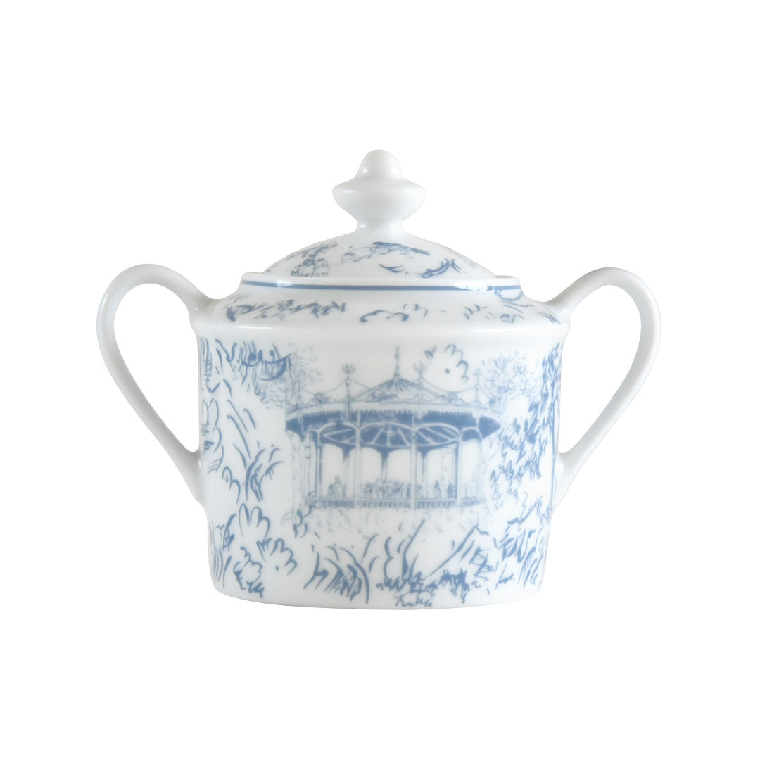 Elegant Tout Paris Sugar Bowl in Blue - Perfect for Tea Time, Coffee Service & Dessert Presentation