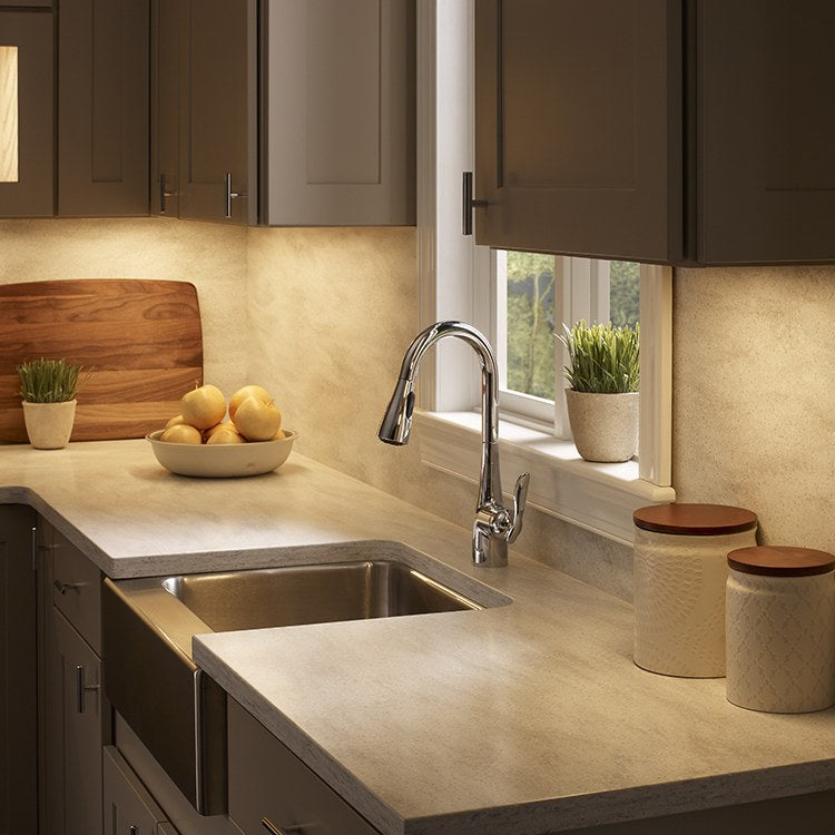 6U Series 2700K/3000K 12 LED Under Cabinet Lighting Fixture - Warm White Dimmable Kitchen Counter Lights for Home, Office & Retail Spaces