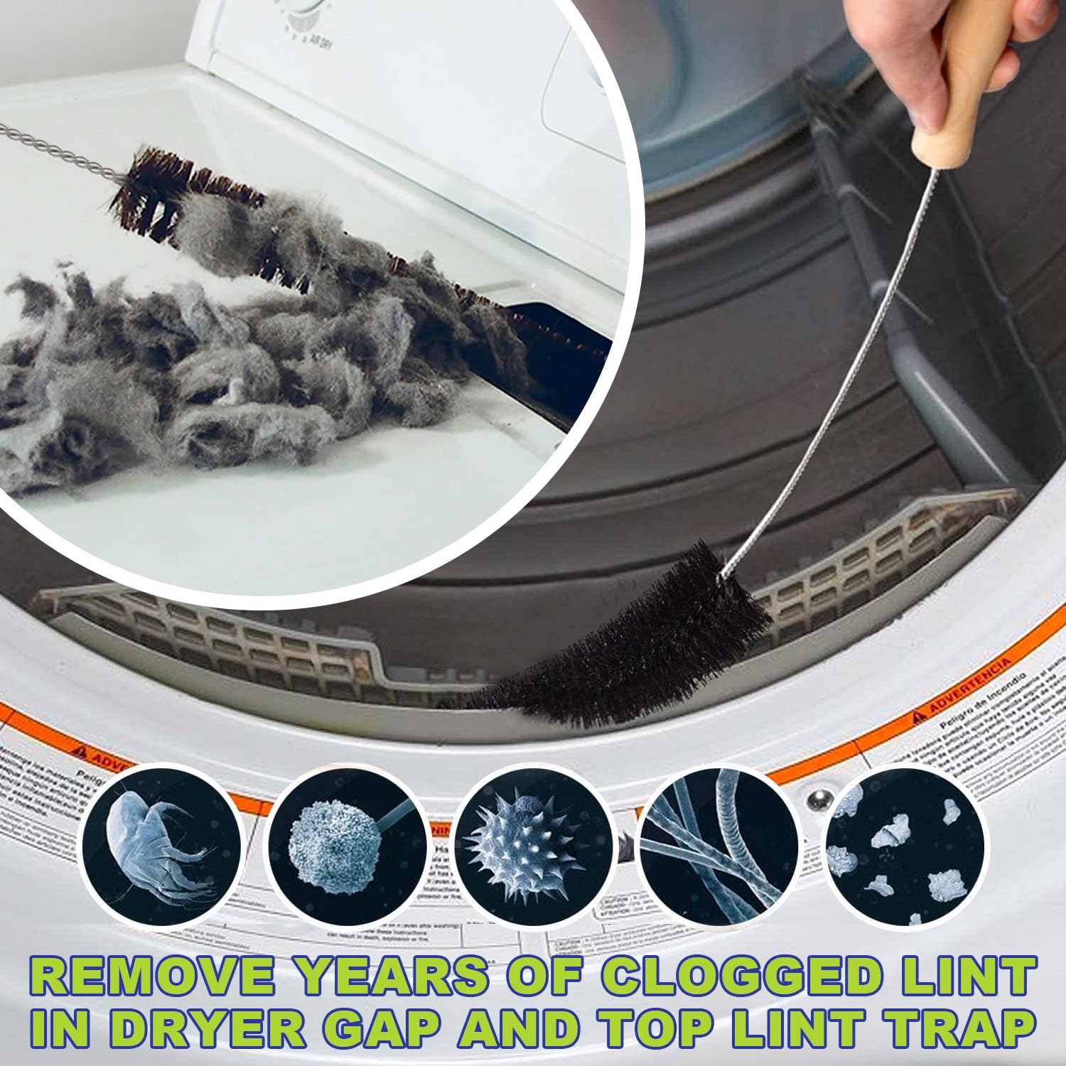 Sealegend Dryer Vent Cleaning Kit with Flexible Guide Wire, Vacuum Hose & Lint Remover Brush - Black | Prevent Fire Hazards & Improve Dryer Efficiency for Home Laundry Rooms