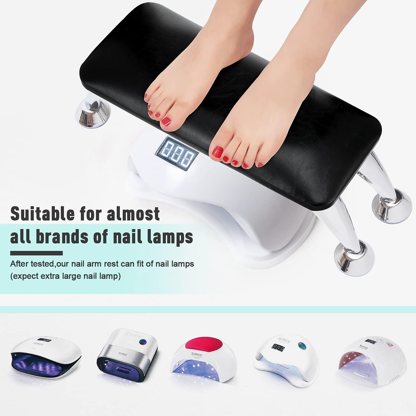 Premium Nail Arm Rest for Acrylic & Gel Manicures - Large Hand & Foot Support Cushion with Soft Microfiber Leather - Perfect for Salon, Home Nail Art & Pedicure Stations