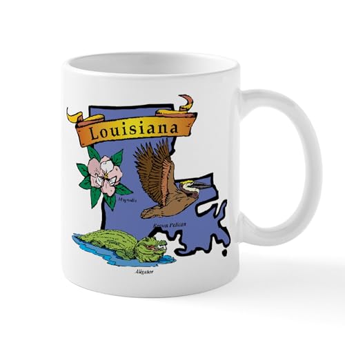 White - Louisiana Map Mug