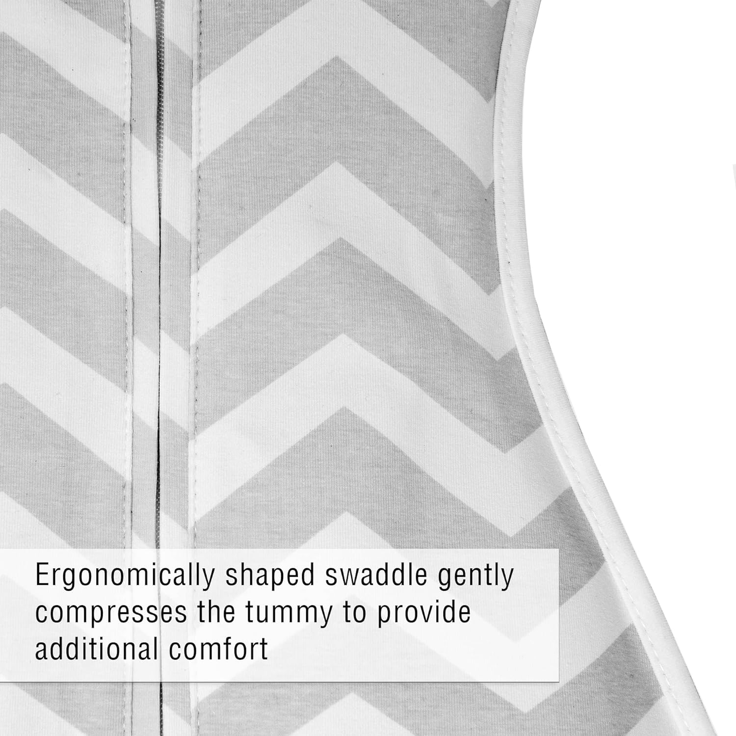 Original Woombie Baby Swaddle Blanket - Soft Cotton Wearable Swaddler for Newborns 5-13 lbs - Soothing Sleep Solution for Infants - Sleepy Gray Chevron Pattern - Perfect for Nursery, Travel & Calming Fussy Babies