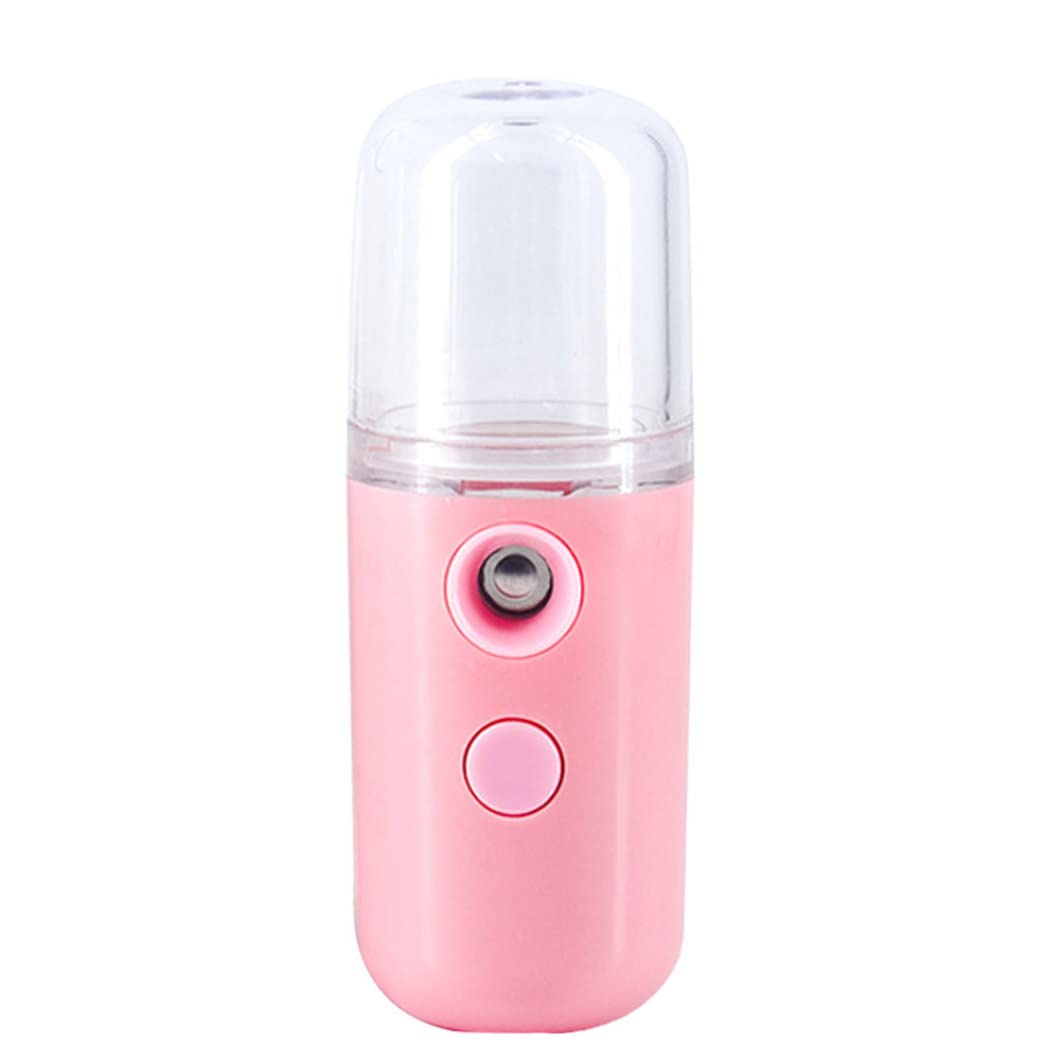 Portable Nano Facial Mister Sprayer - USB Rechargeable Mini Face Steamer & Hydrating Mist Machine for Skin Care | Cooling Face Spray for Dry Skin, Makeup Setting & On-The-Go Hydration (Pink)