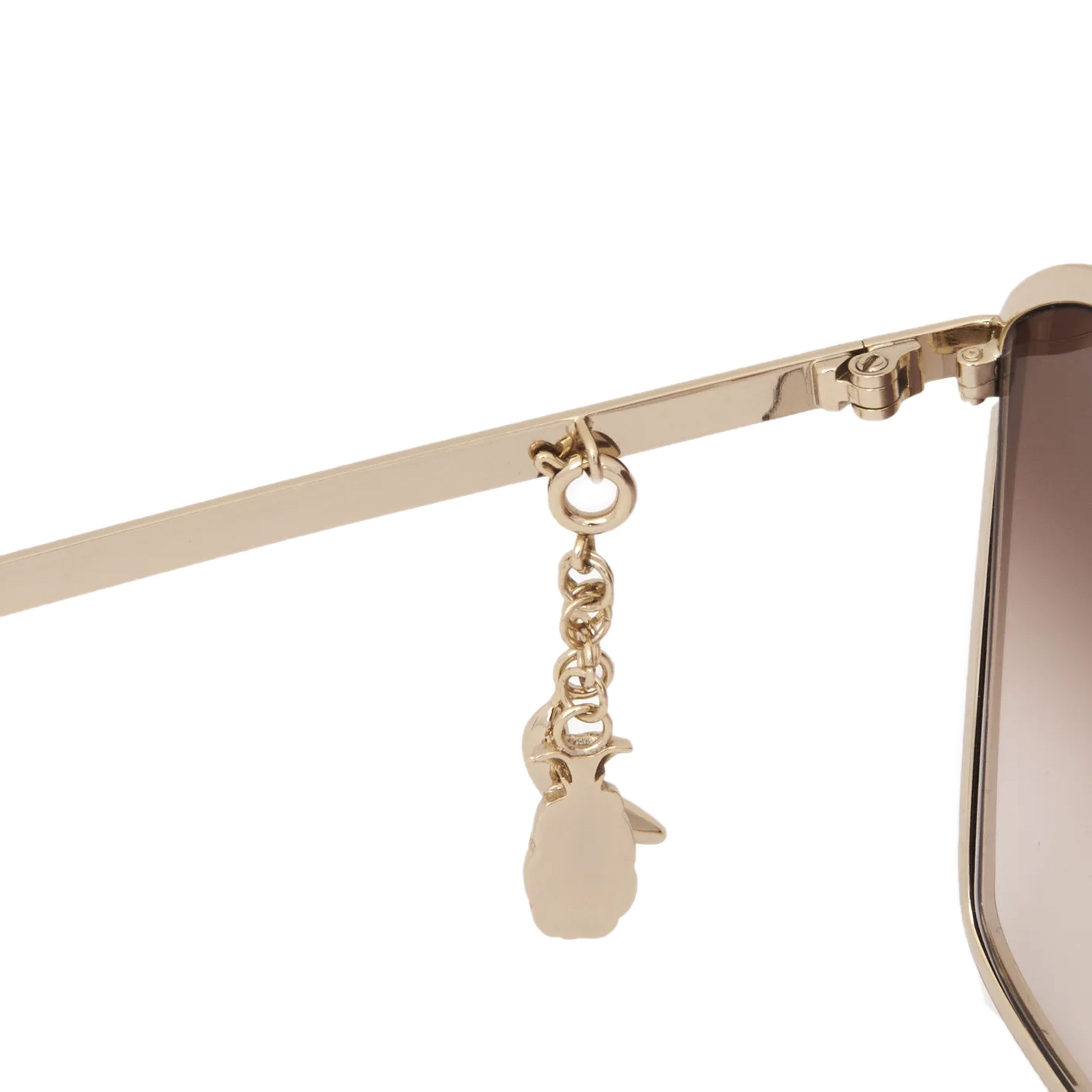 Chloe CH0288S Charm Sunglasses - Gold/Brown Gradient Lens Fashion Sunglasses for Women | UV Protection, Stylish & Elegant | Perfect for Beach, Driving & Outdoor Activities