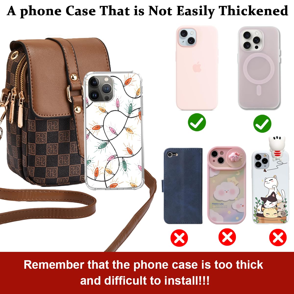 PALAY® Women's Stylish PU Leather Crossbody Sling Bag - Phone Holder Wallet Purse with Pocket - Perfect Mini Shoulder Bag for Mother's Day Gift, Daily Use, Travel & Shopping
