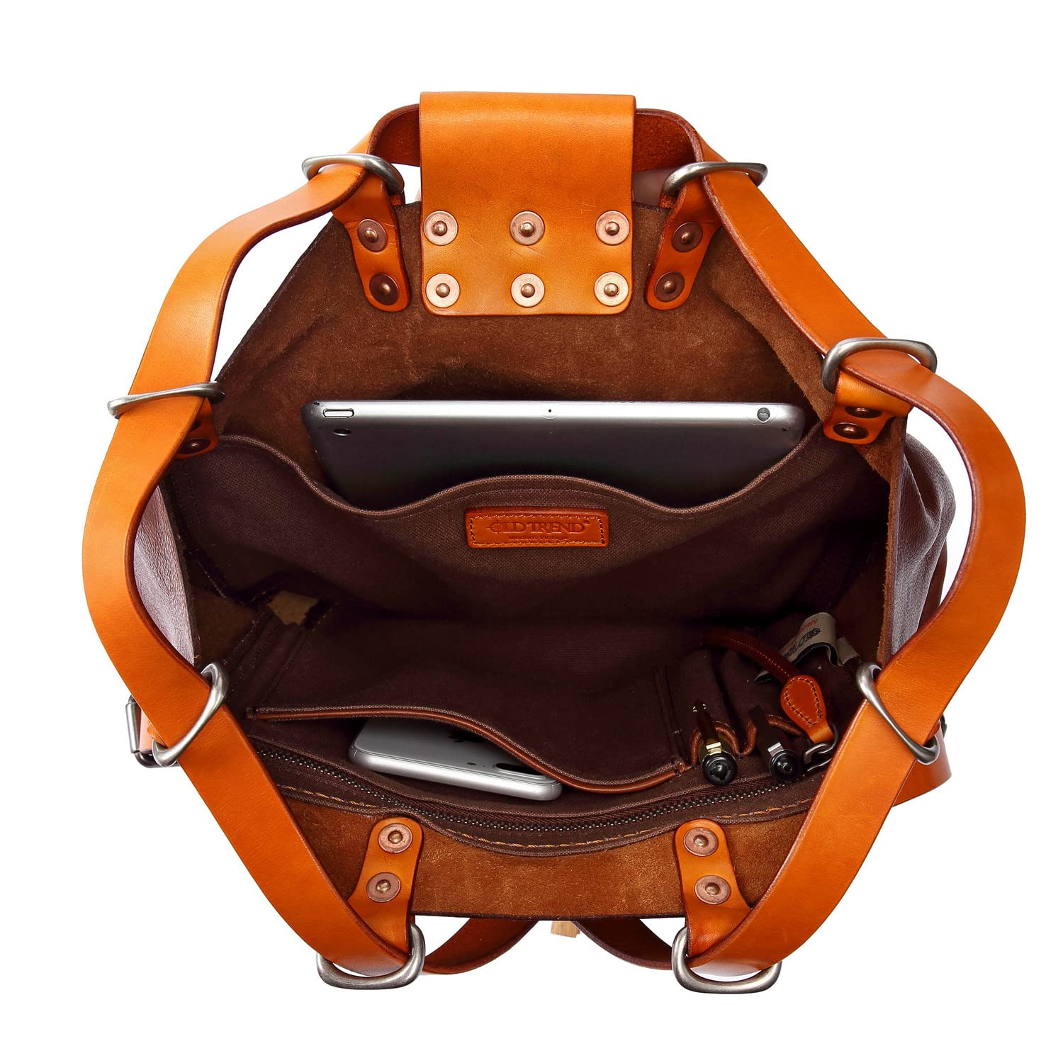 Genuine Leather Stars Align Bucket Backpack - Stylish Brown & Camel Crossbody Bag for Women | Perfect for Travel, Work & Everyday Use
