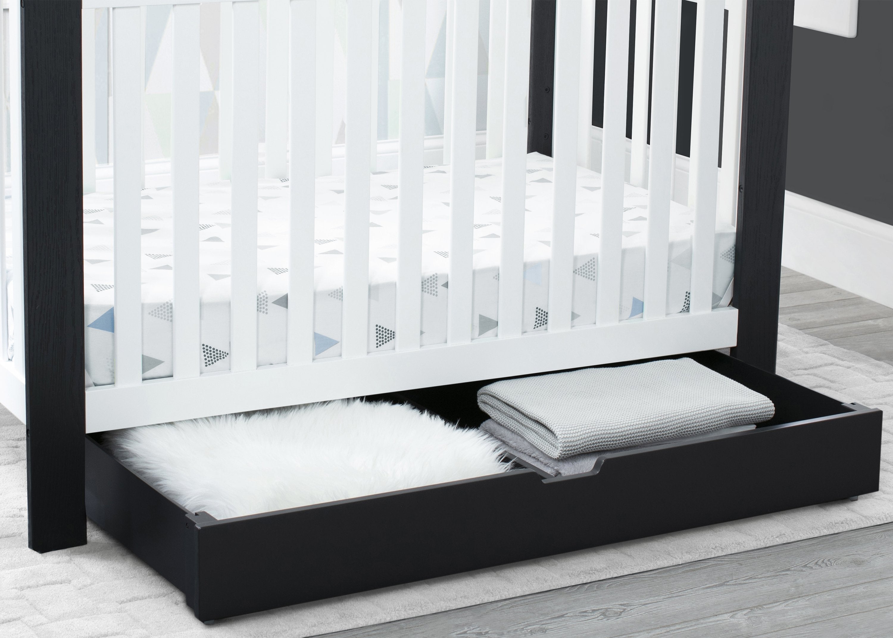 Under Crib Roll Out Storage Trundle - Space Saving Baby Nursery Organizer for Diapers, Blankets & Toys - Perfect for Small Bedrooms & Nursery Organization