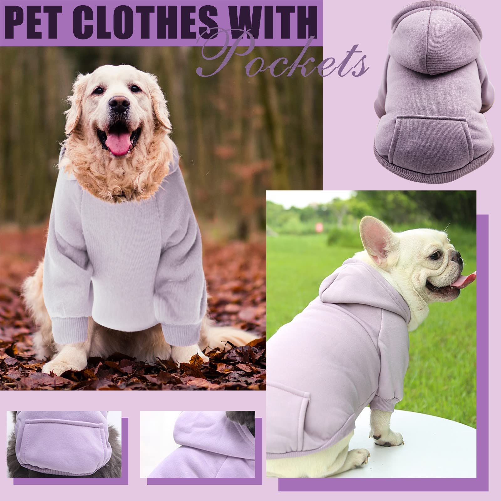 Winter Dog Coats & Sweatshirts for Small Dogs - Warm Hoodie for Chihuahua, French Bulldog & Other Small Breeds | Perfect for Outdoor Walks & Cold Weather Protection