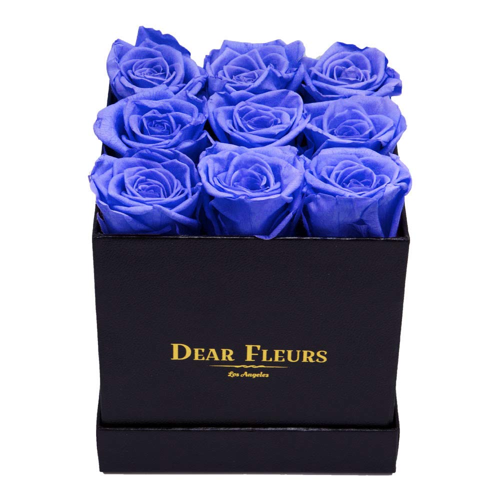 Real Preserved Roses That Last 1 Year | Eternal Nona Roses in Luxury Violet & Black Leather Gift Box | Perfect for Anniversaries, Valentine's Day & Home Decor