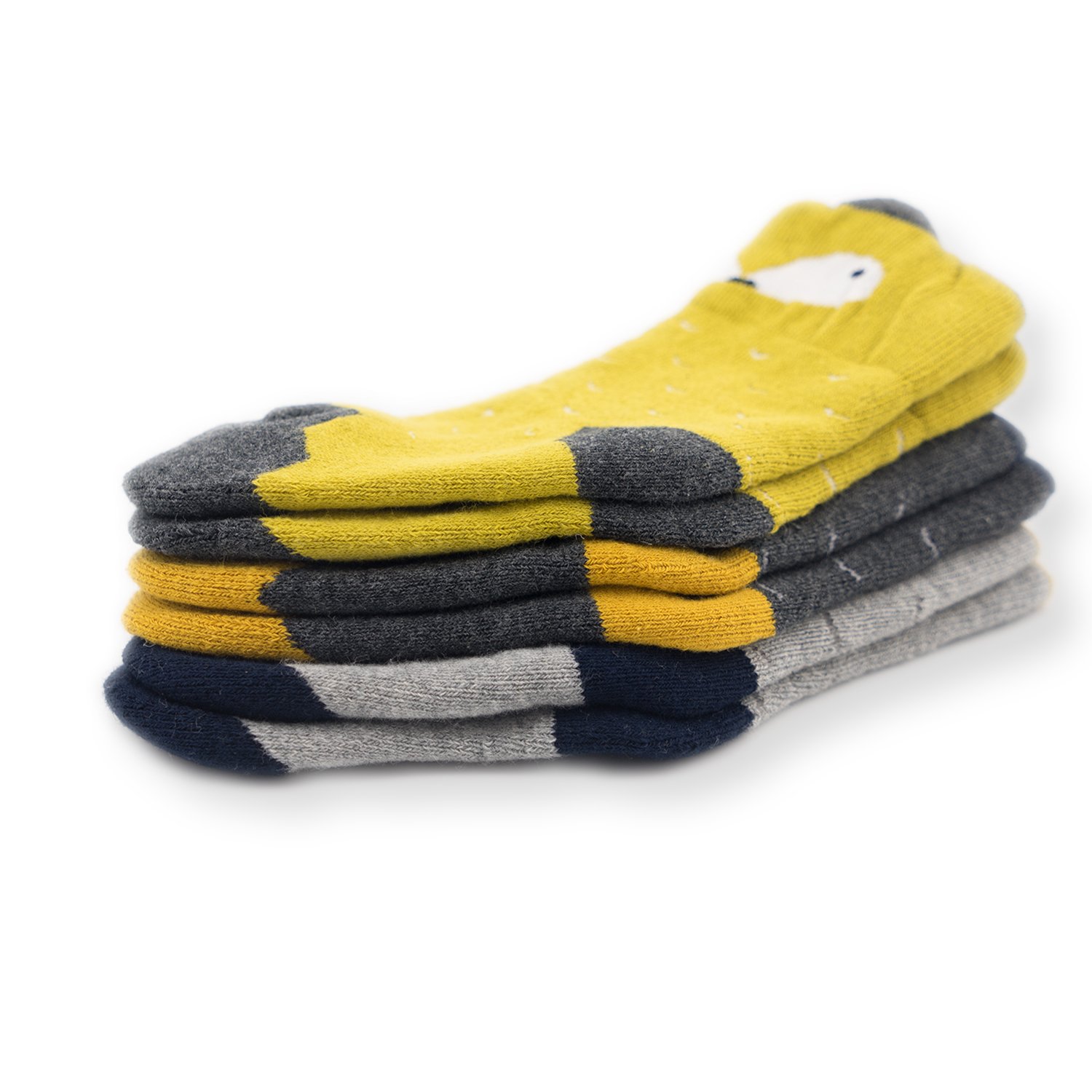 3 Pairs Ultra Thick Warm Winter Socks for Toddlers - Soft Cotton Crew Socks for Baby Boys & Girls (0-24 Months) - Perfect for Cold Weather, Indoor Play & Outdoor Activities
