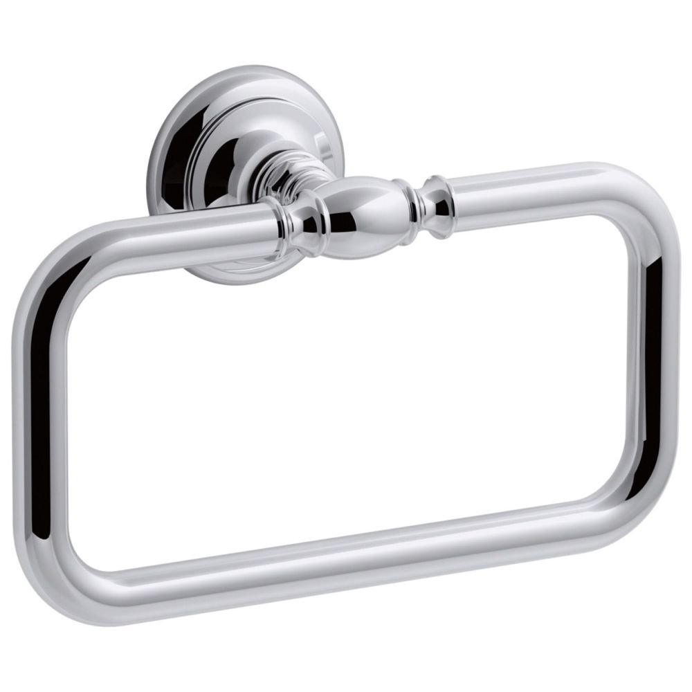 KOHLER K-72571-CP Polished Chrome Bathroom Towel Ring - Modern & Durable Wall-Mounted Towel Holder for Bath, Spa & Luxury Home Decor