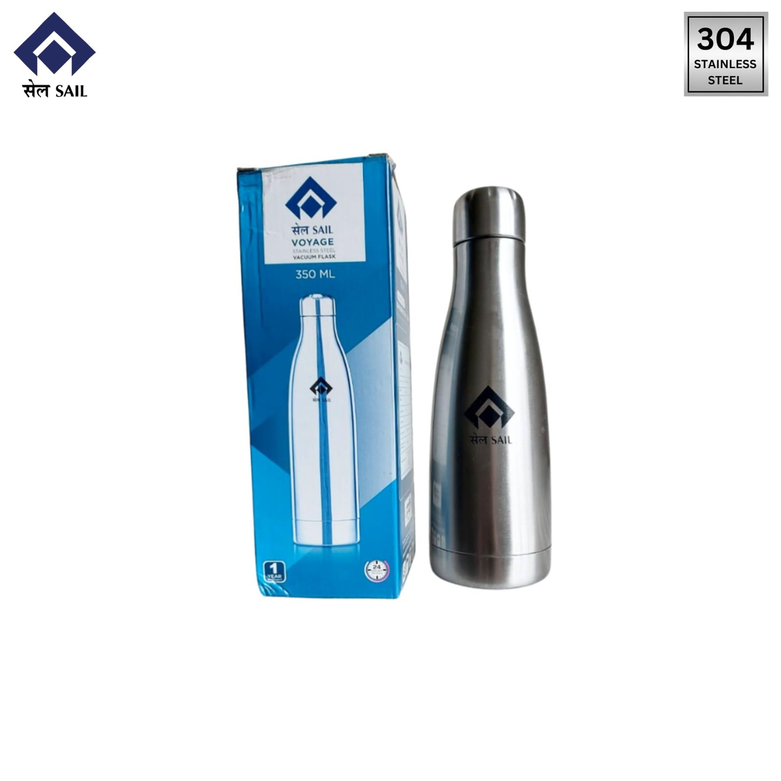 Steel Vacuum Flask Set - 350ml for Travel & Outdoors