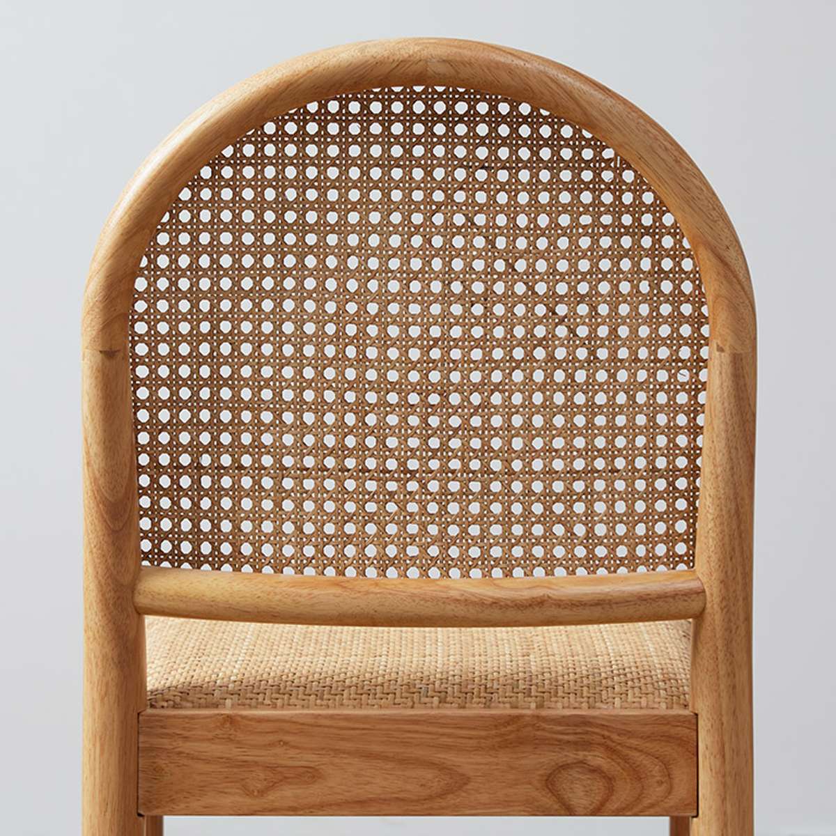 Mateo Curved Rattan Dining Chairs - Set of 2 Natural Wicker Chairs for Indoor/Outdoor Dining Room, Patio, or Garden - Comfortable Boho Style Seating