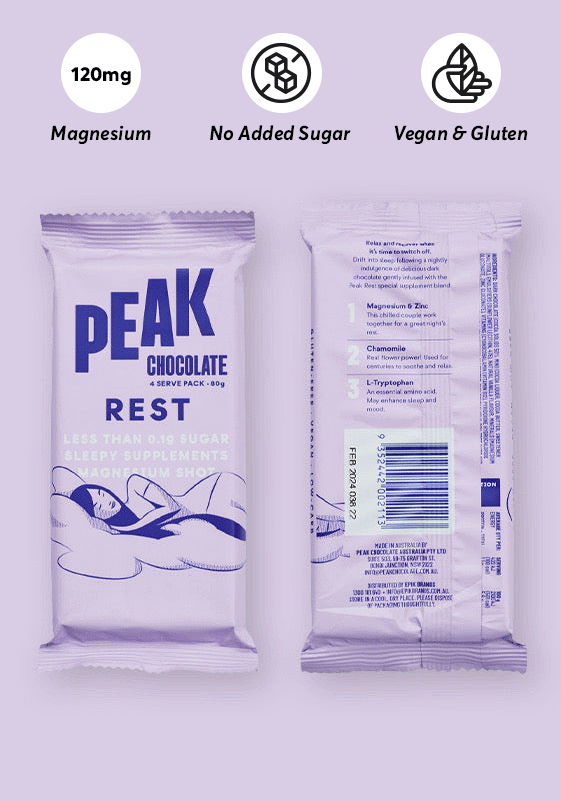 Peak Rest (OG) Chocolate - Premium Dark Chocolate for Relaxation & Sleep Support - Perfect for Nighttime, Stress Relief & Healthy Indulgence