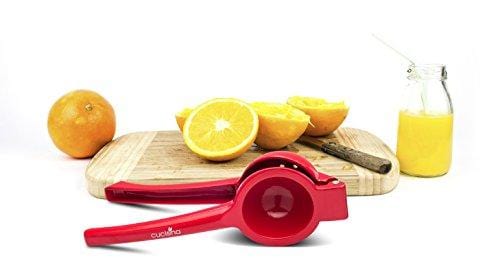 Premium Commercial Grade Aluminum Lemon Squeezer - Lime Juicer & Citrus Press for Bar, Kitchen & Restaurant Use (Red)