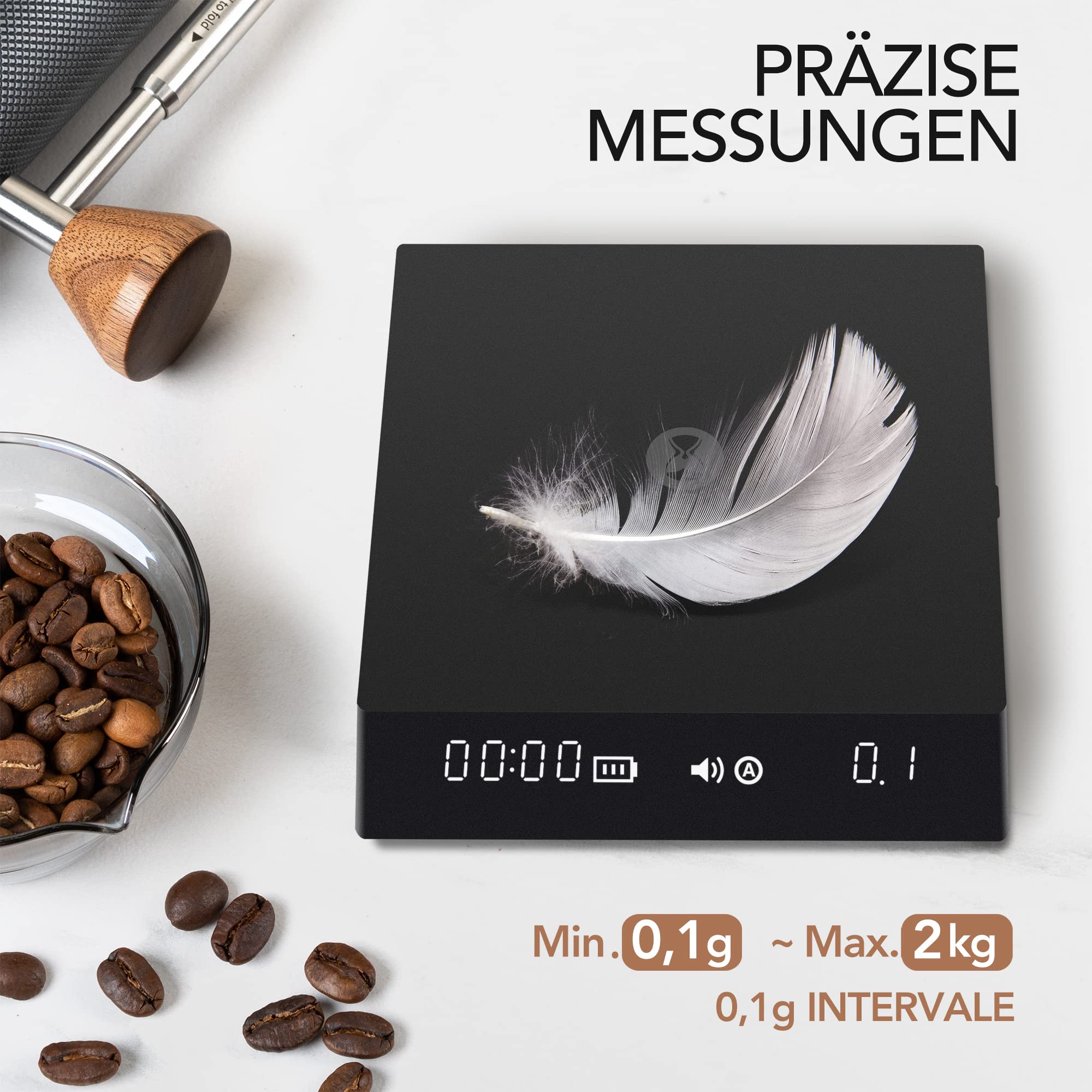 TIMEMORE Black Mirror Nano Digital Coffee Scale with Timer - 2000g/0.1g Precision Espresso Scale with Flow Rate Measurement, Auto Timer for Pour Over Coffee, Drip Coffee & Espresso Brewing - Perfect for Home Baristas & Coffee Shops (Black)