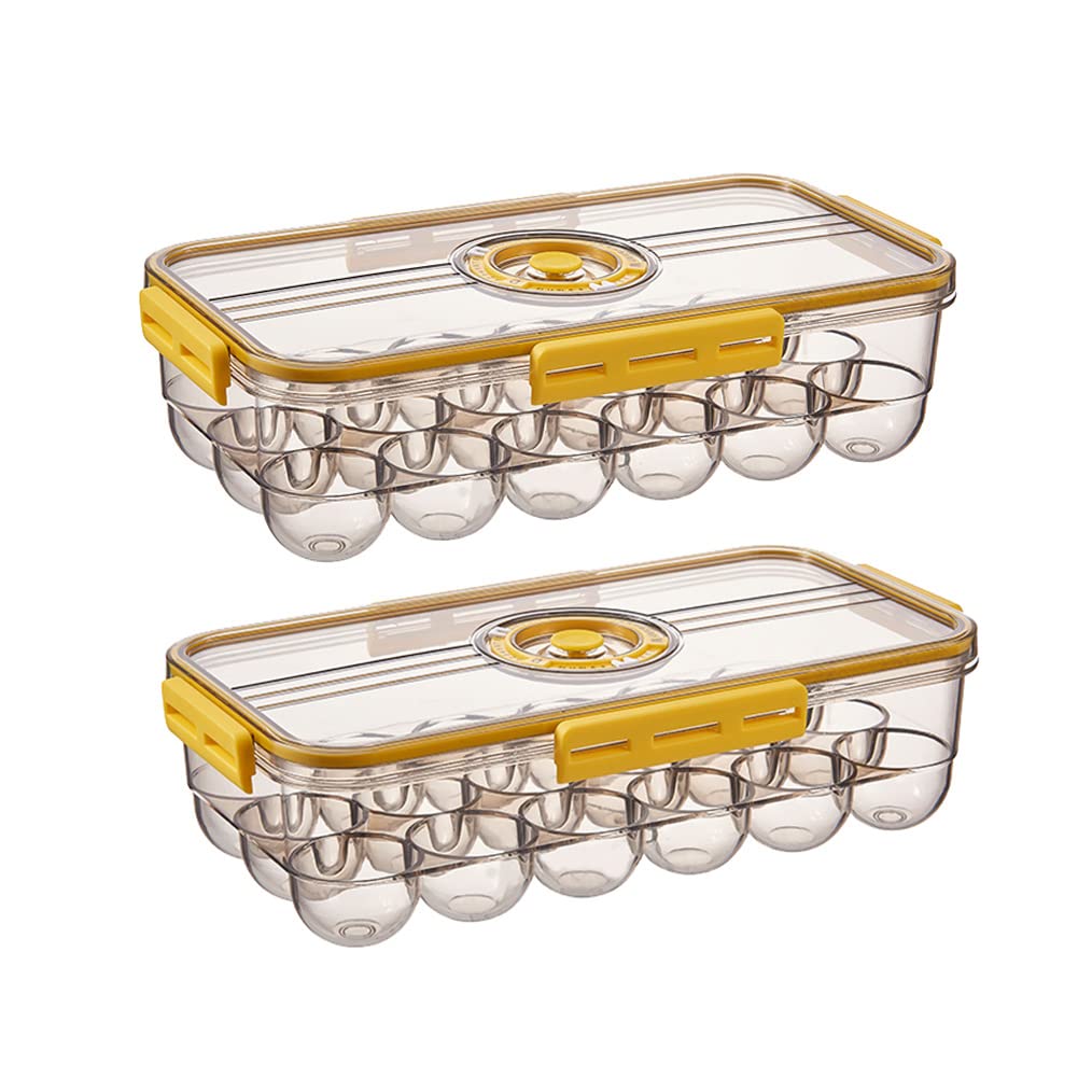 18-Count Plastic Egg Holder for Refrigerator - Stackable Egg Storage Container with Lids (2-Pack) - Perfect for Kitchen Organization & Meal Prep