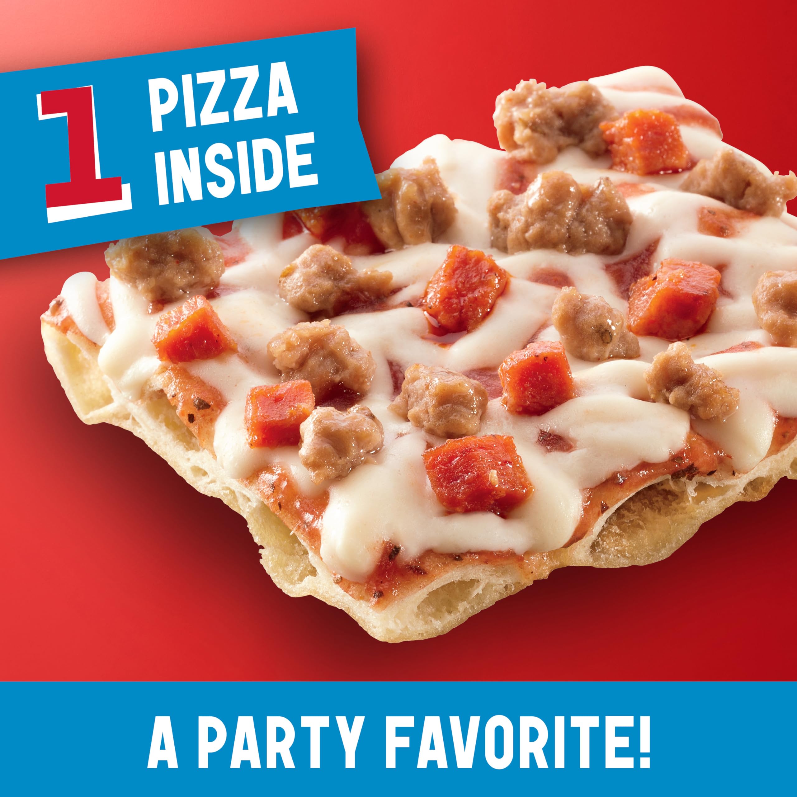 Totino's Combination Party Pizza - Frozen Snack, 10.7 oz (1 Count) - Perfect for Game Nights, Quick Lunches & Family Gatherings