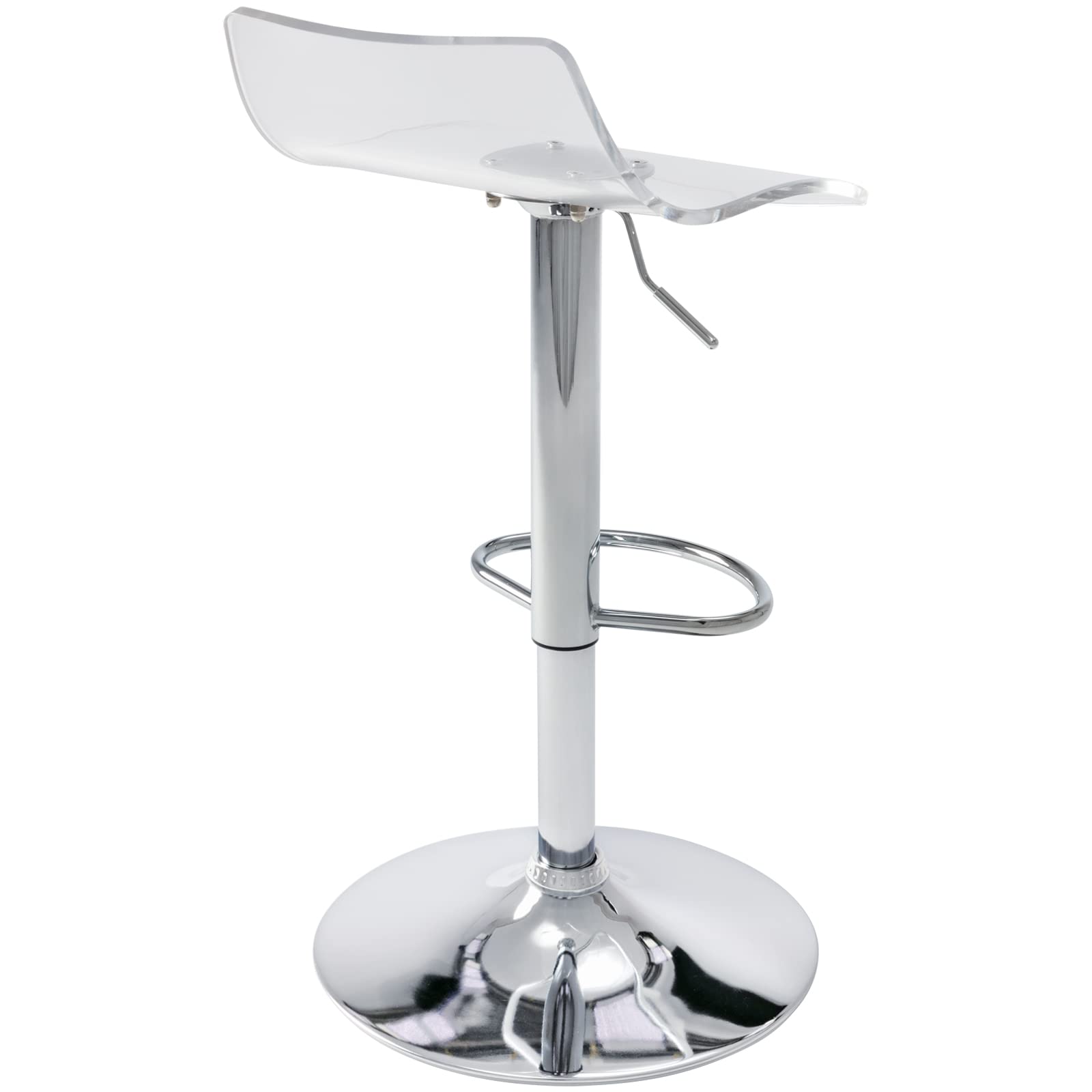 Brage Living Acrylic Bar Stools Set of 2 - Transparent Swivel Adjustable Counter Height Stools with Airlift Mechanism, Low Back Design for Kitchen Island, Dining Room, Home Bar & Cafe (Clear) - Perfect for Modern Homes, Breakfast Nooks & Commercial Spaces