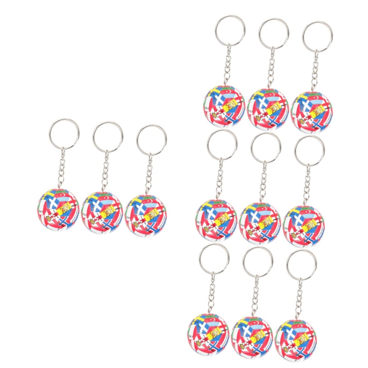 Happyyami 12-Piece Soccer Keychain Set - Metal Football Keychains for Team Fans, Sports Souvenirs, and Bag Accessories | Perfect for Gifts, Backpacks, and Soccer Match Souvenirs