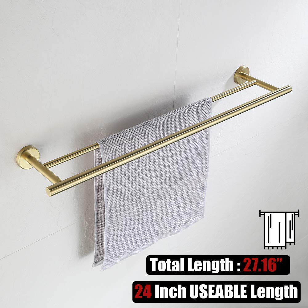 Brushed Gold Towel Ring - 304 Stainless Steel Bathroom Hand Towel Holder, Wall Mounted Light Gold TR130-BG - Perfect for Modern Bathrooms & Powder Rooms