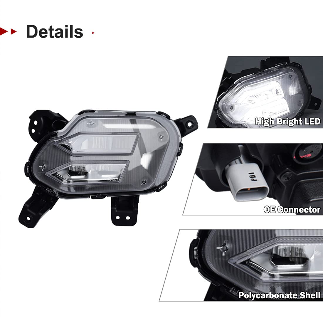 2021-2022 KIA Sorento EX/SX/Hybrid LED Daytime Running Lights & Fog Lights Kit - Bright White, Wiring Harness Included | Perfect for Night Driving & Enhanced Visibility