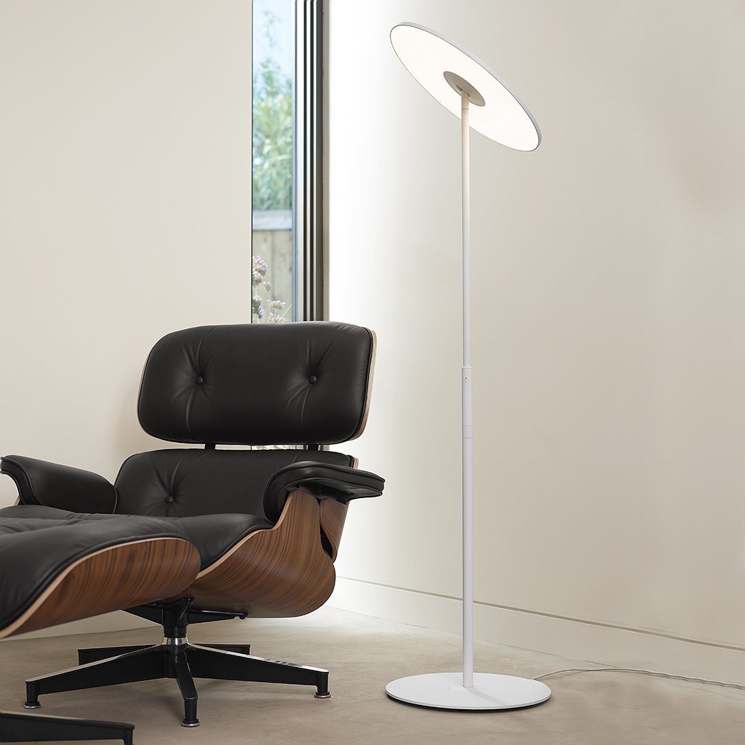 Circa Floor Lamp - Modern LED Standing Light with Adjustable Brightness for Living Room, Bedroom, and Office - Perfect for Reading, Relaxing, and Ambient Lighting