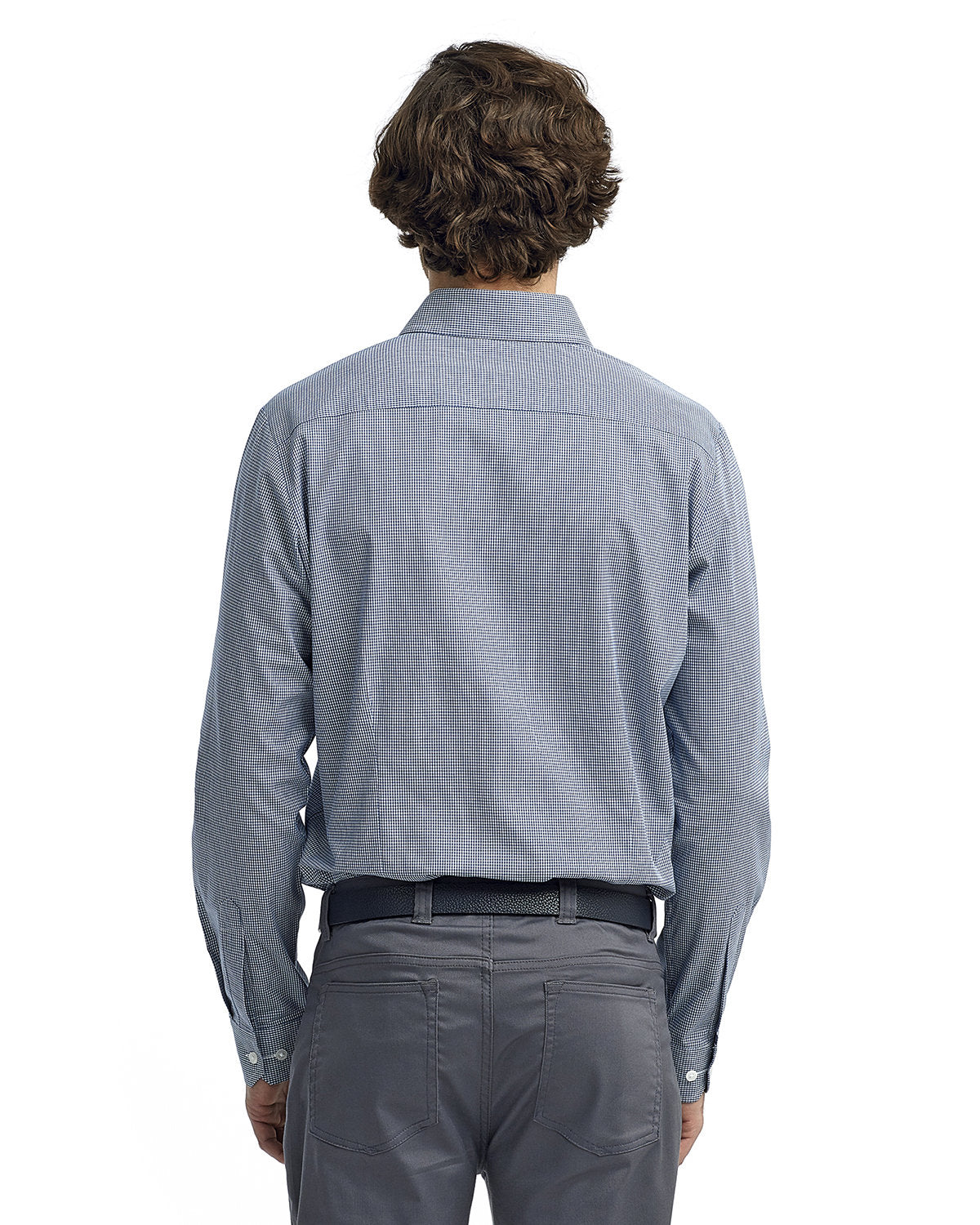 Reprime RP220 Men's Microcheck Gingham Long Sleeve Cotton Shirt - Artisan Collection | Casual & Formal Wear for Office, Date Night & Special Occasions