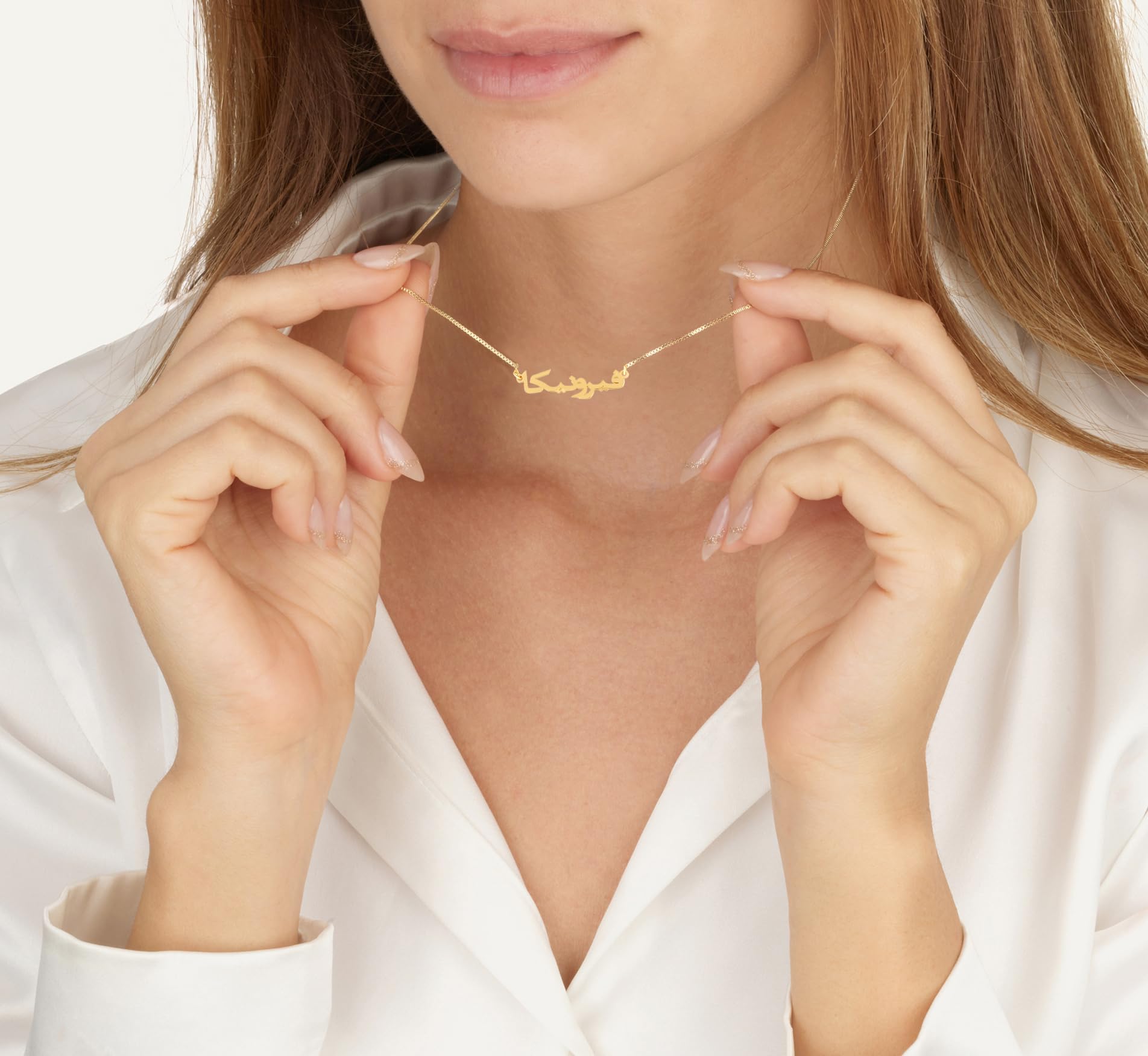 Personalized Arabic Name Necklace - Custom Sterling Silver or 18k Gold/Rose Gold Plated Jewelry - Perfect for Gifts, Anniversaries & Special Occasions