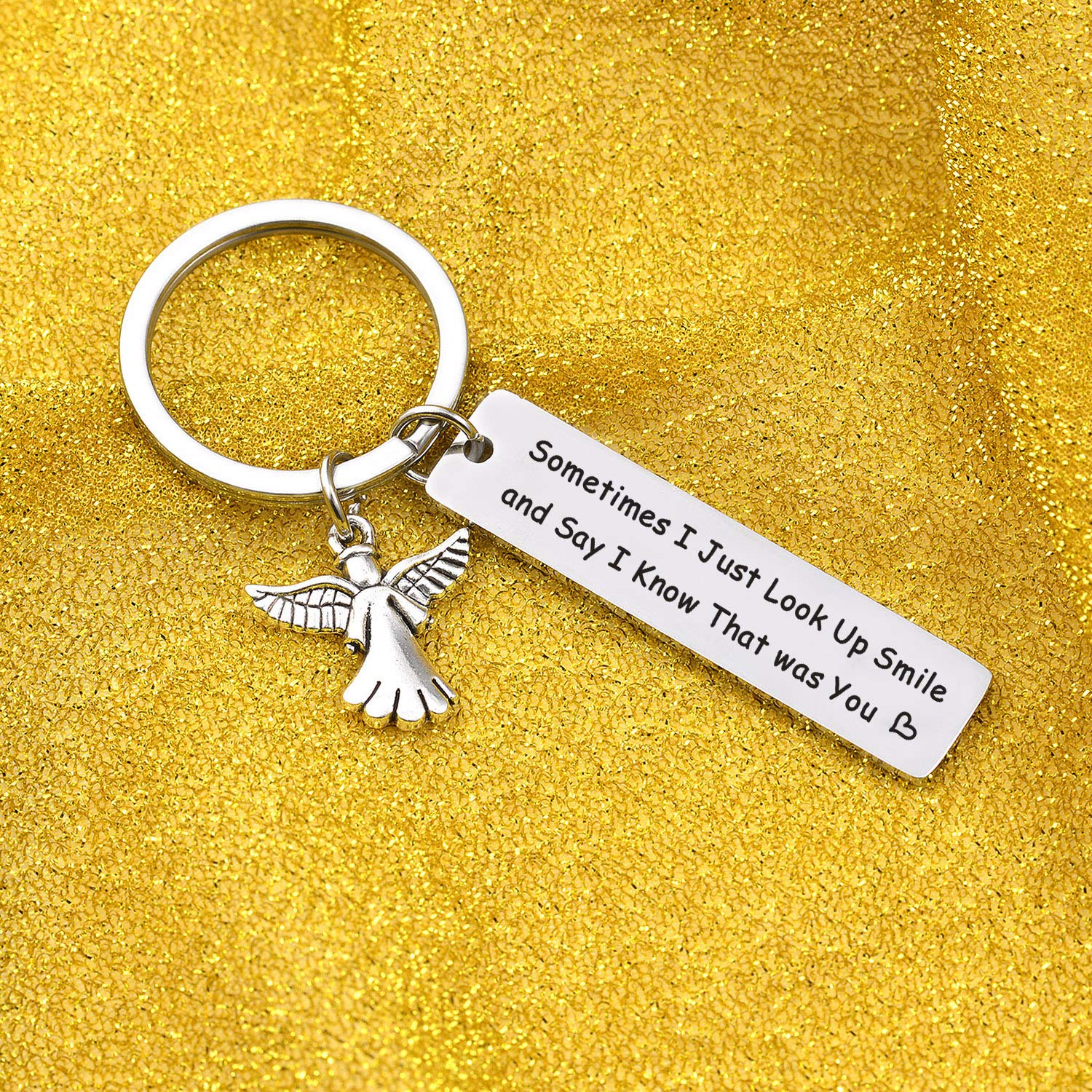 In Memory of Dad & Mom - Memorial Keychain for Loss of Loved Ones, Sympathy Bereavement Gift, Keepsake Jewelry for Grieving - Perfect for Funerals, Memorial Services & Comforting Loved Ones