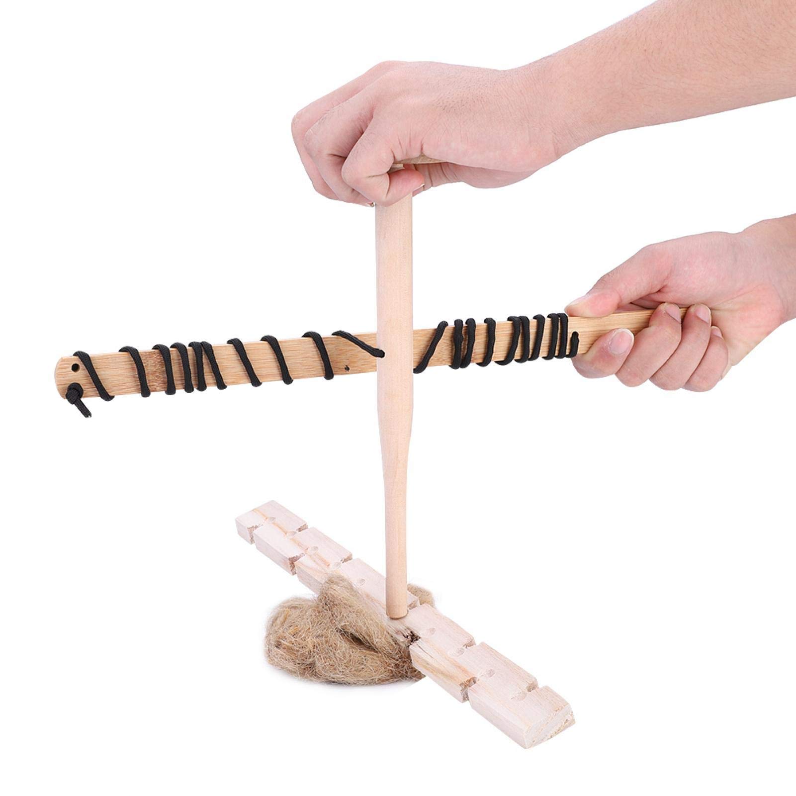 Survival Fire Starter Kit - Wood Bow Drill Friction Fire Making Tool for Outdoor Camping, Emergency & Bushcraft | Perfect for Wilderness Survival, Primitive Skills Practice & Off-Grid Adventures