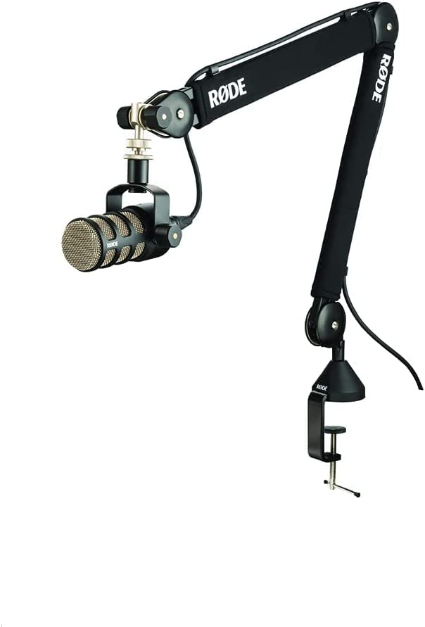 Rode PSA1+ Pro Studio Boom Arm with ZAYKiR Microphone Stand Extension - Professional Podcasting & Streaming Mic Mount for Home Studio, Voice Recording, YouTube, Gaming Setup