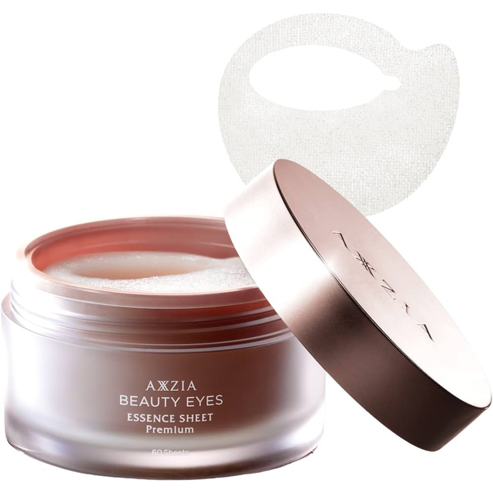 Axxzia Beauty Premium Eye Essence Sheet Mask - Skin Plumping & Hydrating Treatment (60 Sheets) for Dark Circles, Wrinkles & Puffiness - Perfect for Nighttime Skincare & Travel