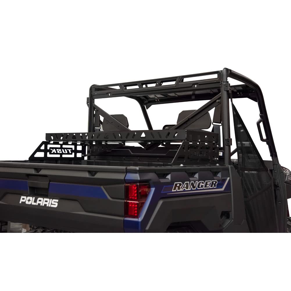 Tusk Cargo Rack - Black Powder Coated - Fits Polaris Ranger Crew XP 1000 (2017-2025), Ranger 1000 (2022-2025), Ranger XP (2022-2025) - Heavy Duty Utility Rack for Off-Road ATV Accessories & Hunting Gear Storage