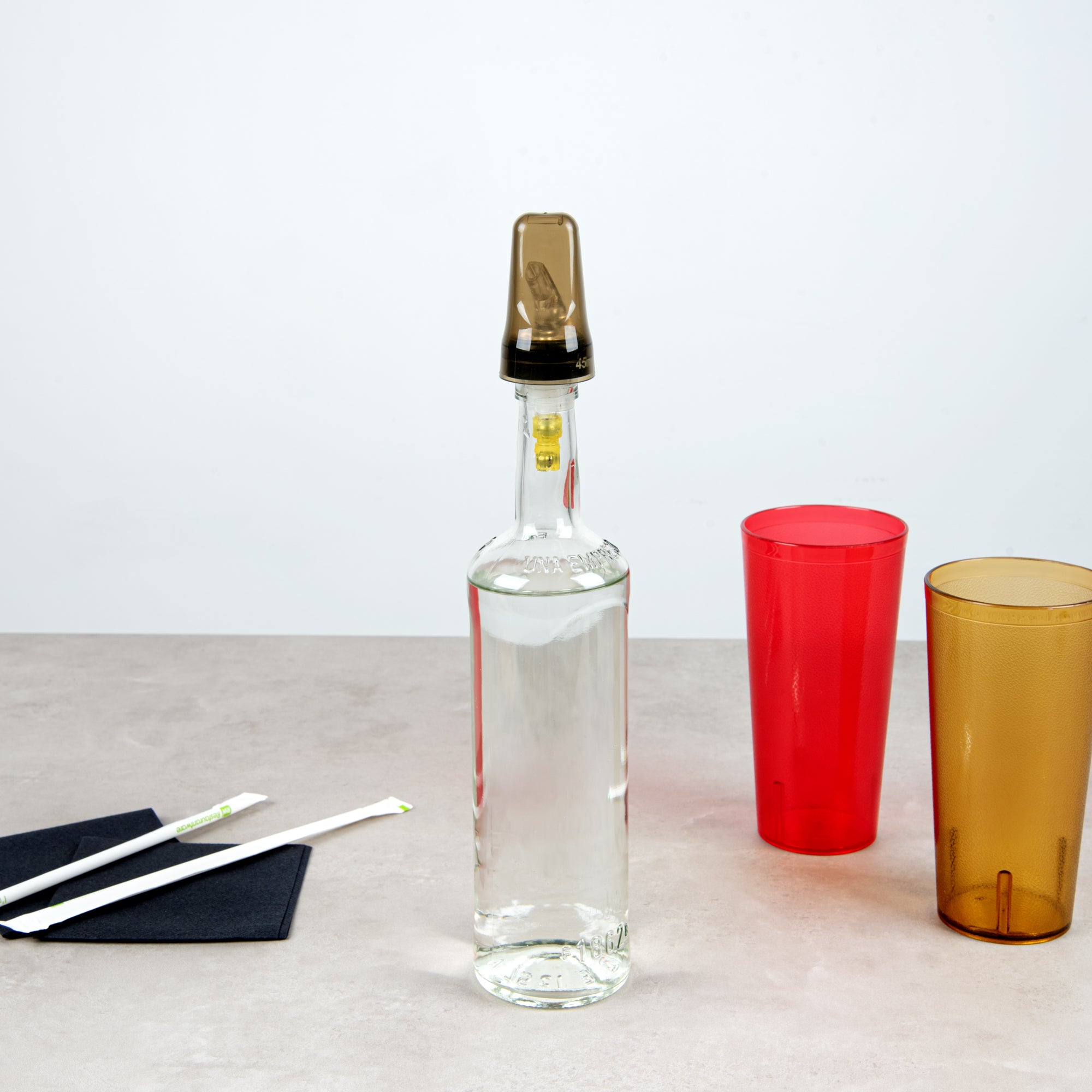 Premium Translucent Plastic Liquor Pourer Covers - Universal Fit (1.75