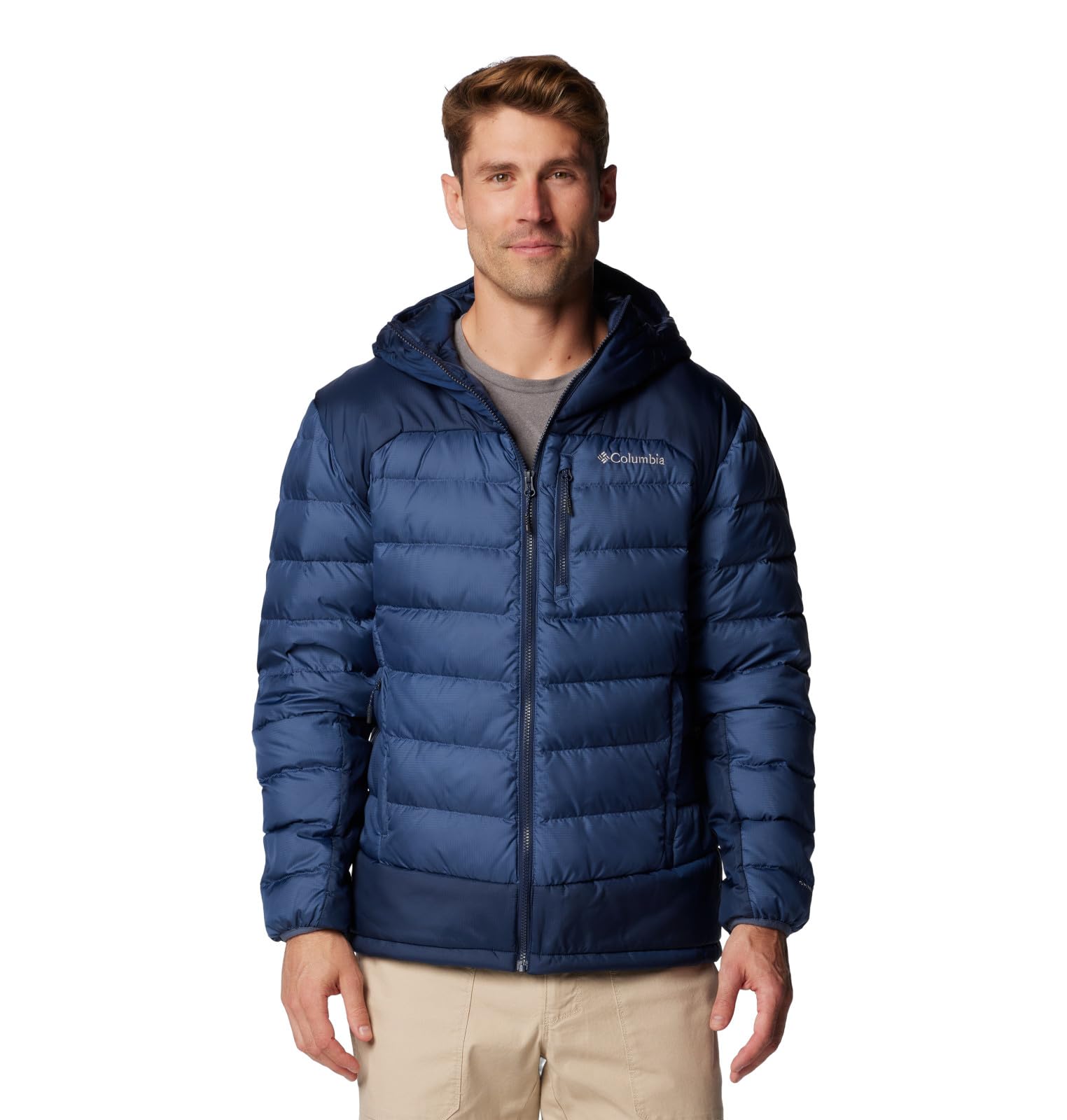 Columbia Men's Autumn Park II Down Hooded Jacket - Lightweight Water-Resistant Winter Coat for Hiking, Camping & Outdoor Activities