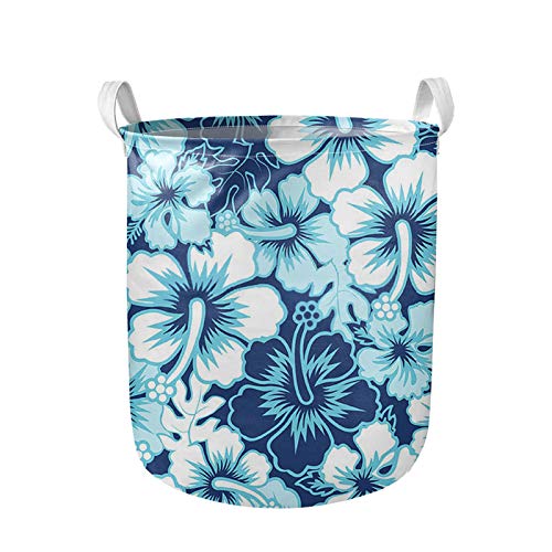 Aoopistc Hibiscus Floral Storage Bin - Waterproof Canvas Collapsible Organizer Basket for Laundry, Toys, Clothes & Nursery | Perfect for Bedroom, Baby Room & Gift Storage