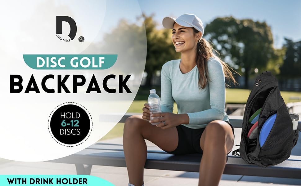 **Premium Disc Golf Backpack - Holds 6-12 Discs with 10-Disc Inner Pocket | Durable Polyester Storage for Beginners & Enthusiasts | Includes Drink Holder - Perfect for Tournaments & Casual Play**