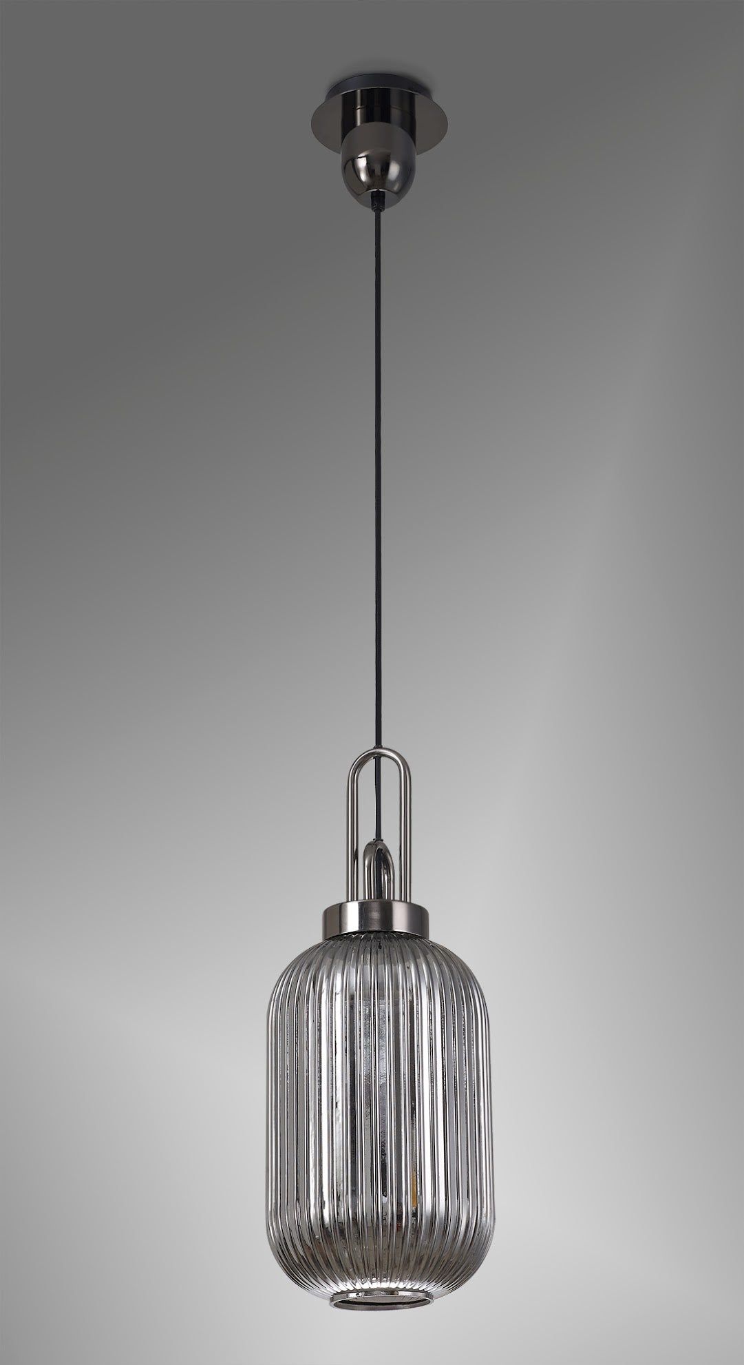 Stylish Cadiz 1-Light Pendant Light with 20cm Tubular Ribbed Glass Shade - E27 Socket, IP20 Rated, Multiple Color Options - Perfect for Kitchen Island, Dining Room, or Entryway Lighting