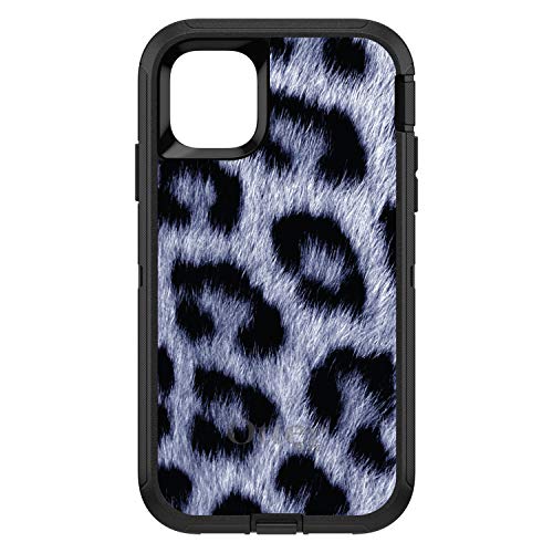 Blue Black Leopard Fur Skin Print On Black Case