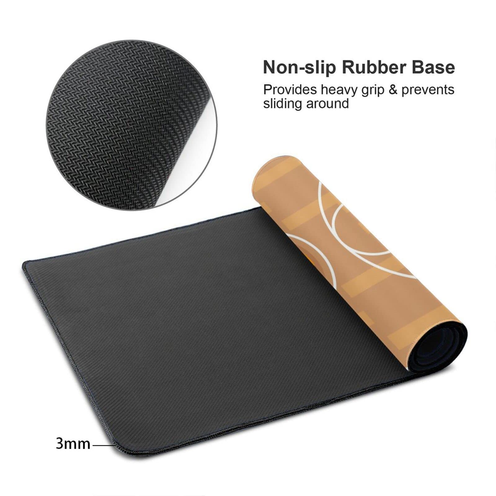 Basketball Mouse Pad - Non-Slip Extended Rubber Gaming Mousepad for PC & Laptop - Perfect for Sports Fans, Office & Gaming Setup