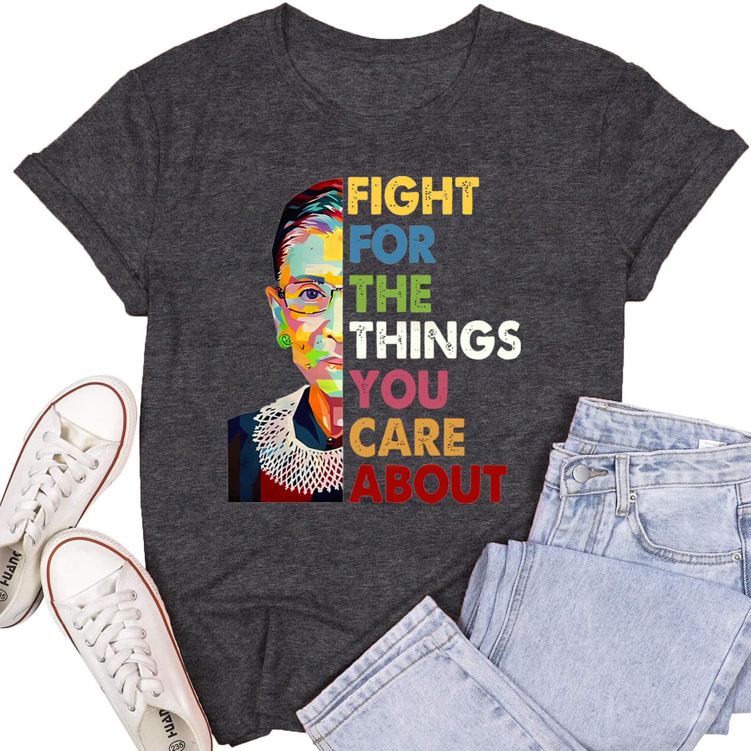 Women's RBG Quote T-Shirt - Ruth Bader Ginsburg Inspirational Tee - Feminist Girl Power Top for Casual Wear & Political Activism
