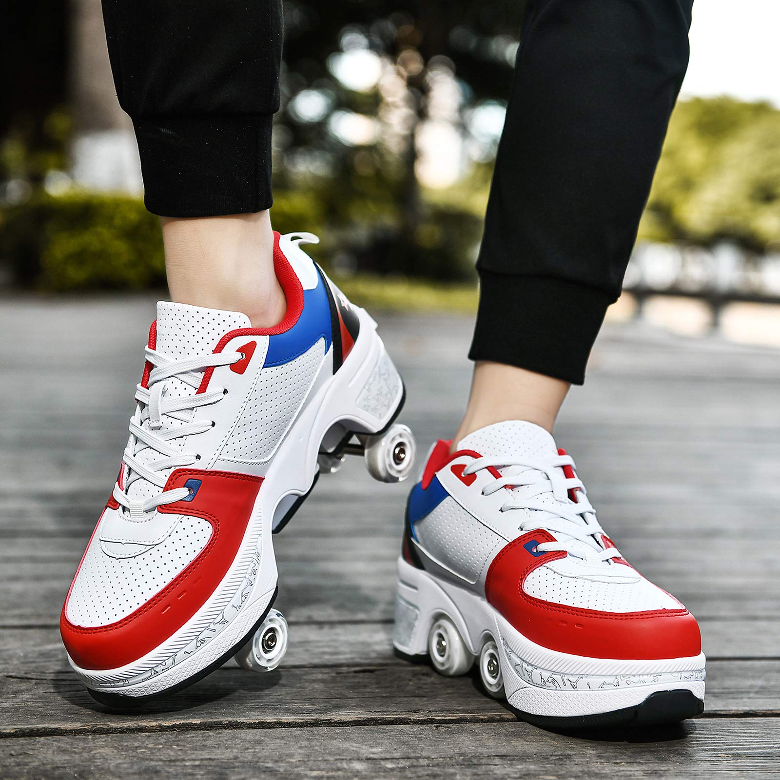 Automatic Walking Shoes with Invisible Pulley - Double-Row Roller Skates for Men, Women & Kids - Perfect for Commuting, Fitness & Fun Outdoor Activities