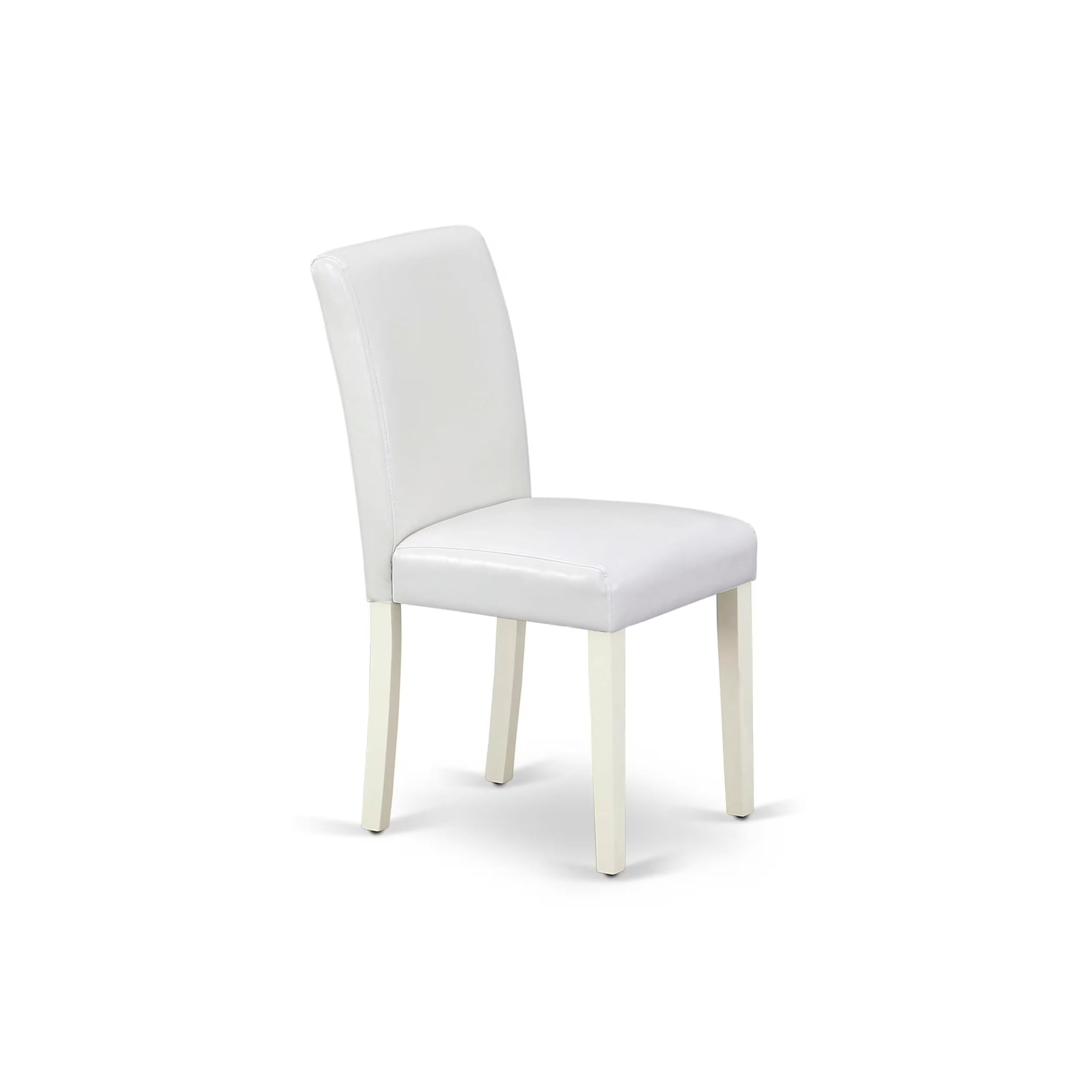 East West Furniture ANAB5-LWH-64 5-Piece Round Dining Table Set with Pedestal Base & 4 White Faux Leather Chairs, 36x36 Inch, Linen White - Perfect for Small Kitchen, Breakfast Nook or Apartment Dining Area