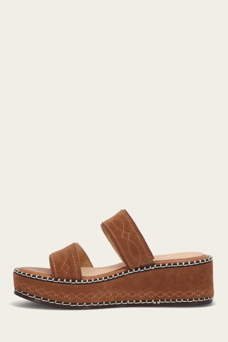 Joy Woodstock 2 Band Platform Slide Sandals for Women - Comfortable Summer Beach Slides with Arch Support | Perfect for Pool, Vacation, and Casual Outfits