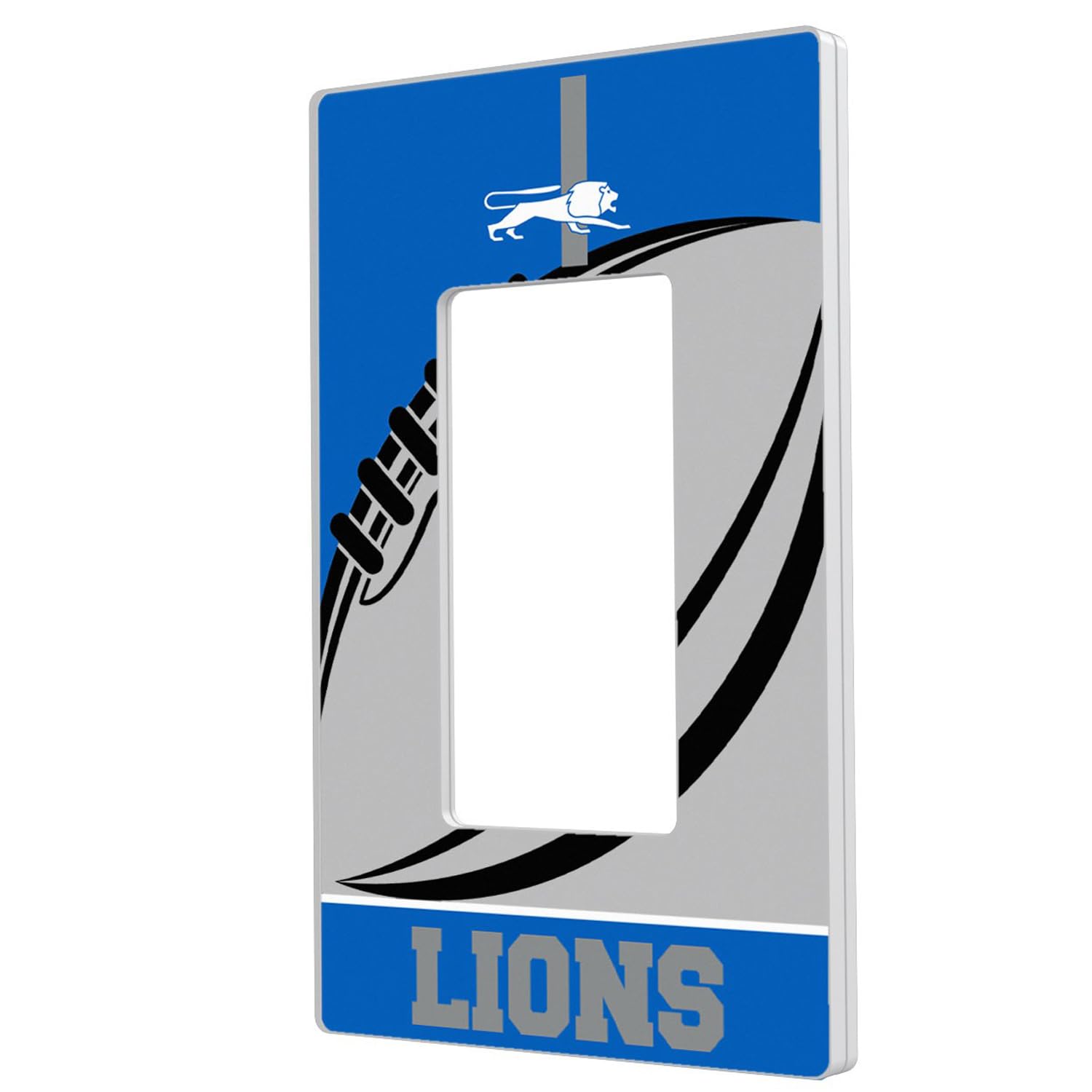 Detroit Lions NFL Team Themed Single Rocker Light Switch Plate Cover - Perfect for Game Room, Man Cave, and Sports Fan Home Decor