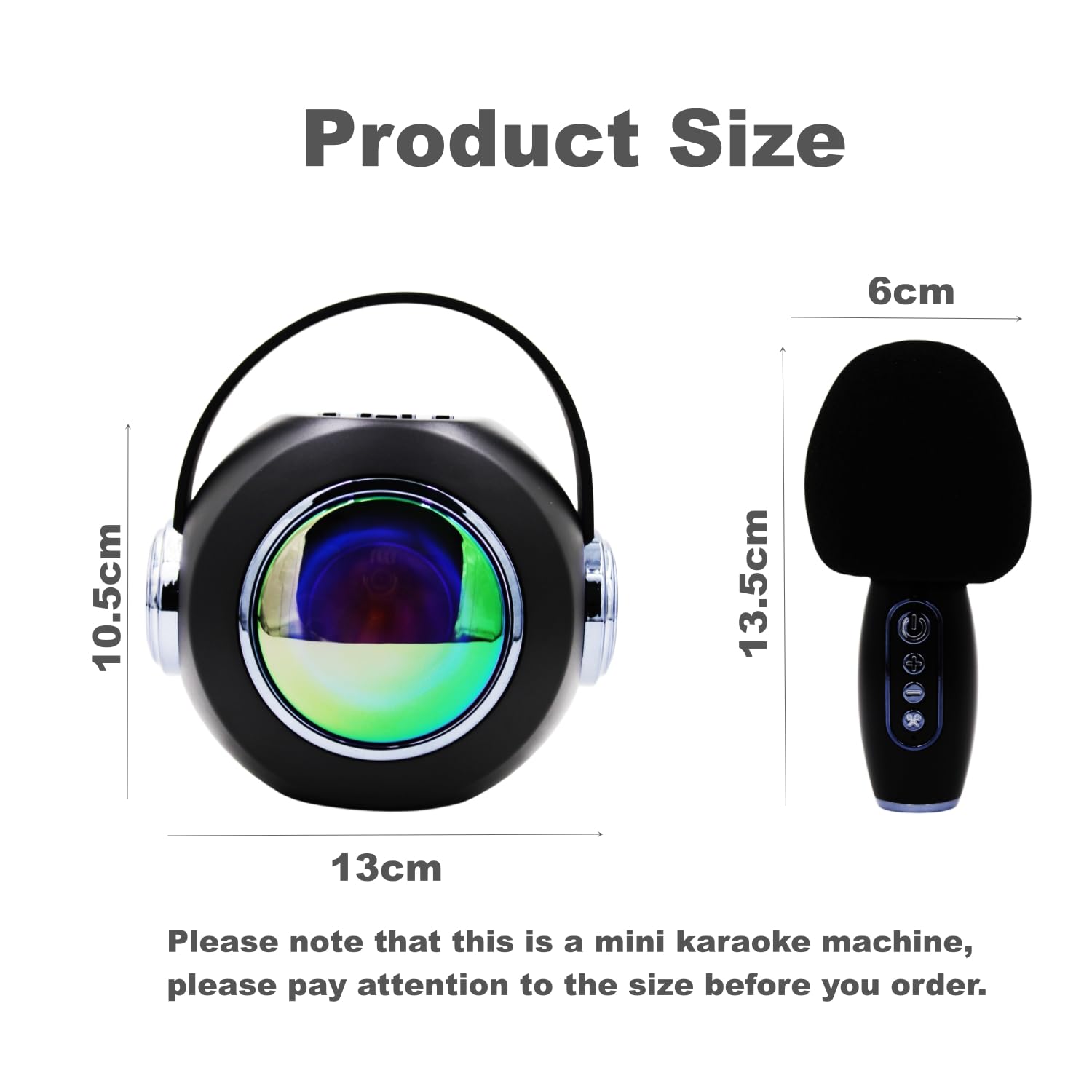 **Kids Bluetooth Karaoke Machine with 2 Wireless Microphones - Portable Speaker for Singing, Music Player for Parties, Gifts for Boys & Girls - Perfect for Birthday, Family Gatherings & Home Entertainment (Black)**